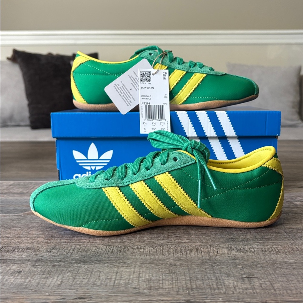 adidas Tokyo Green and Yellow Women's Sneakers - Picture 6 of 10